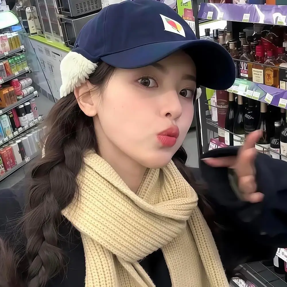 Korean Embroidered Warm Cap for Women Winter - Image 9