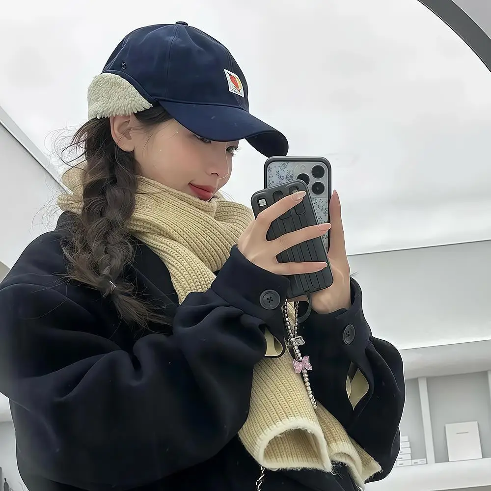Korean Embroidered Warm Cap for Women Winter - Image 11
