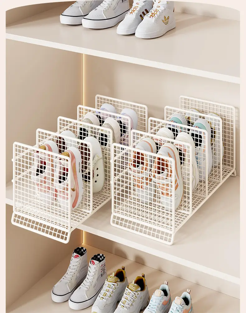 White Mesh Baby Shoe Rack 22x19cm β feature 2