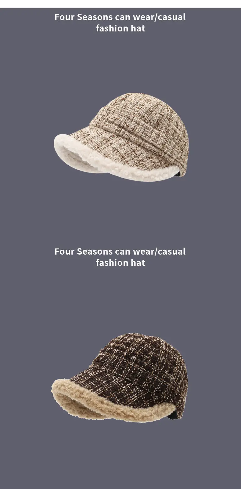 Autumn Winter Plush Fisherman Hat for Women — feature 11