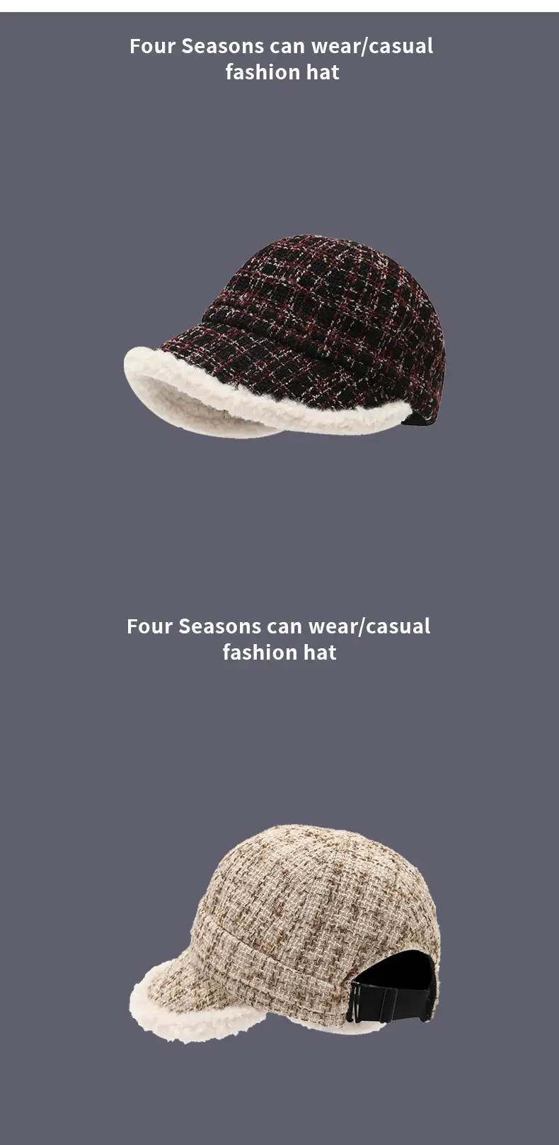 Autumn Winter Plush Fisherman Hat for Women — feature 12