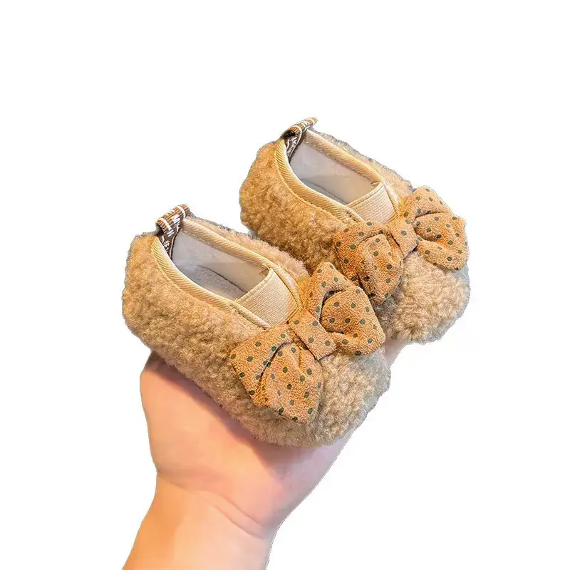 Baby Fleece Lined Bow Shoes for Girls 1-3Yr