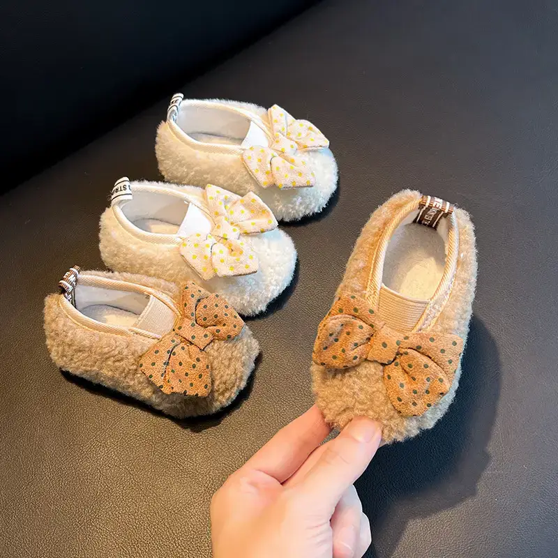 Baby Fleece Lined Bow Shoes for Girls 1-3Yr — feature 2