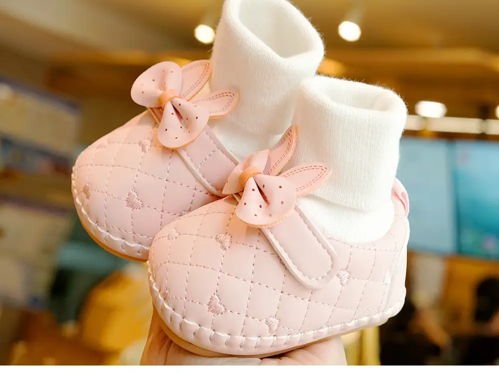 White Fleece Baby Shoes 0-1 Year Non-Slip Winter — feature 8