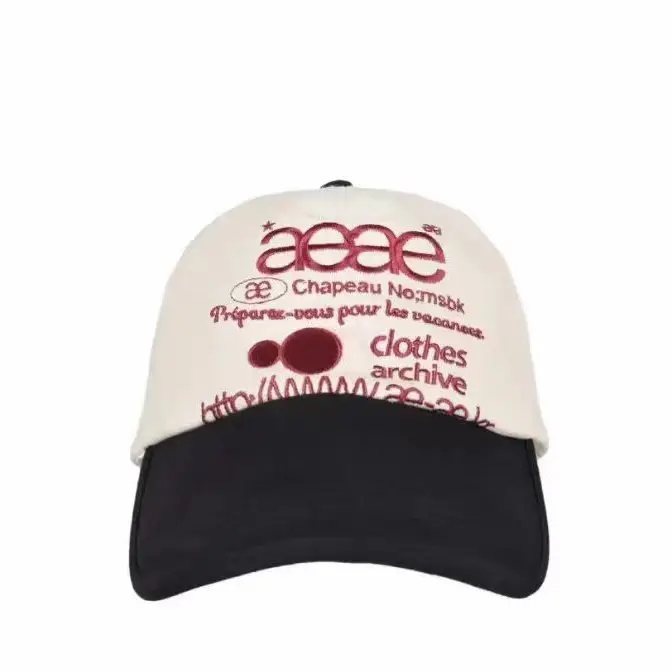 Aeae Letter Embroidered Duck Cap Black White - Image 5