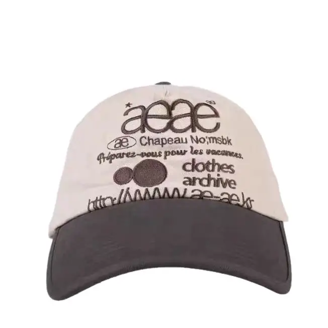 Aeae Letter Embroidered Duck Cap Black White - Image 7