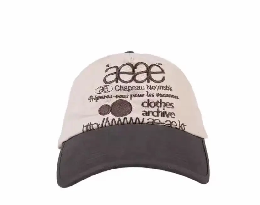 Aeae Letter Embroidered Duck Cap Black White — feature 5