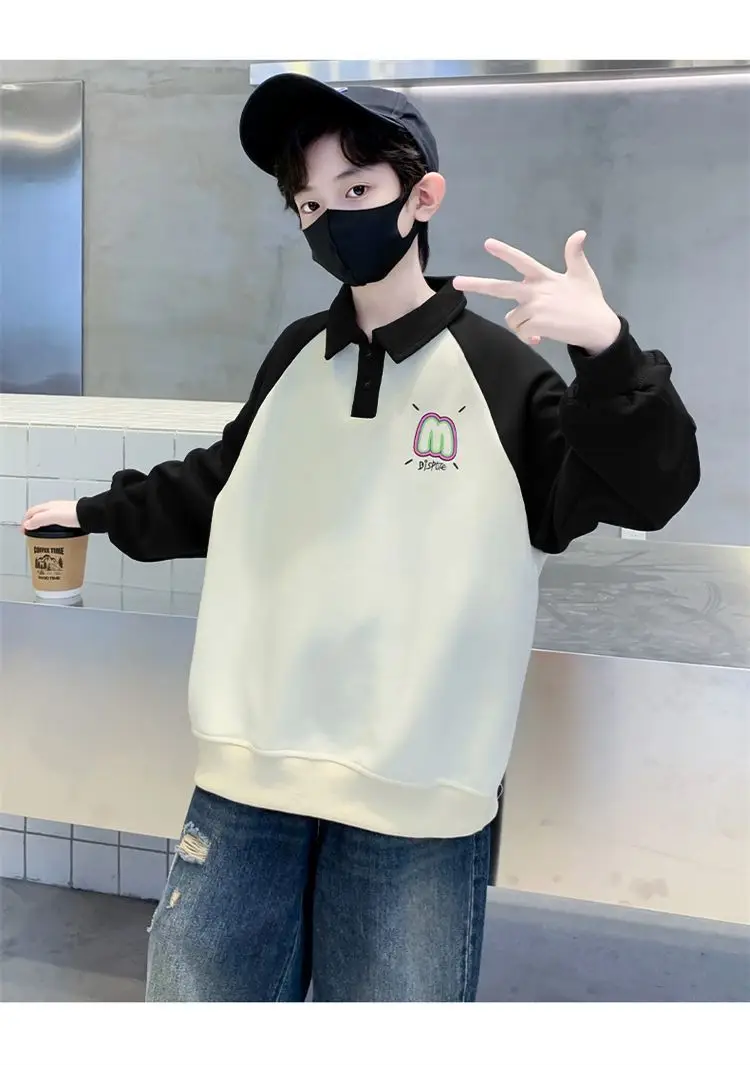 Boys Korean Raglan Sleeve Sweatshirt Medium Large — feature 13