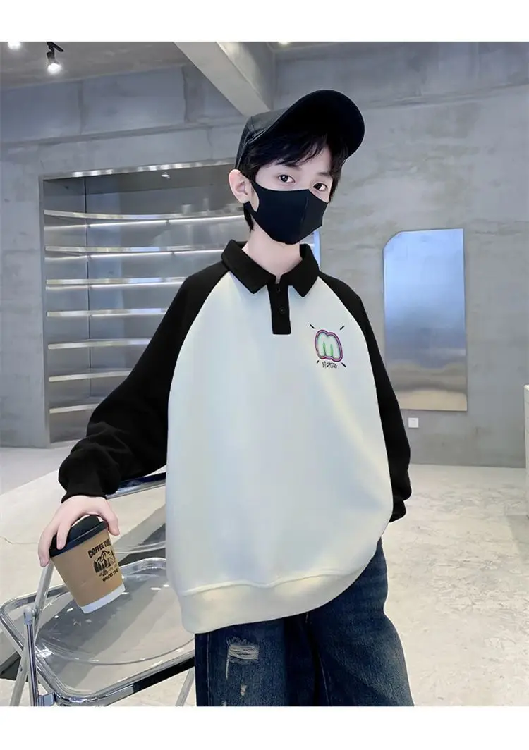 Boys Korean Raglan Sleeve Sweatshirt Medium Large — feature 15