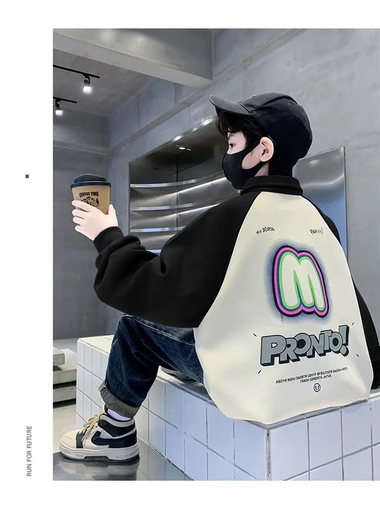 Boys Korean Raglan Sleeve Sweatshirt Medium Large — feature 18