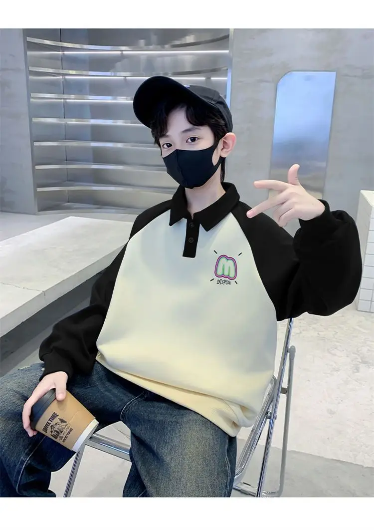 Boys Korean Raglan Sleeve Sweatshirt Medium Large — feature 19