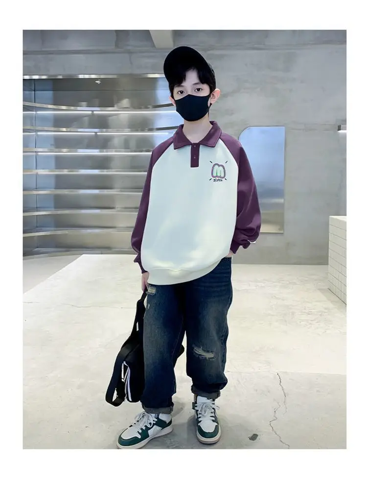 Boys Korean Raglan Sleeve Sweatshirt Medium Large — feature 20