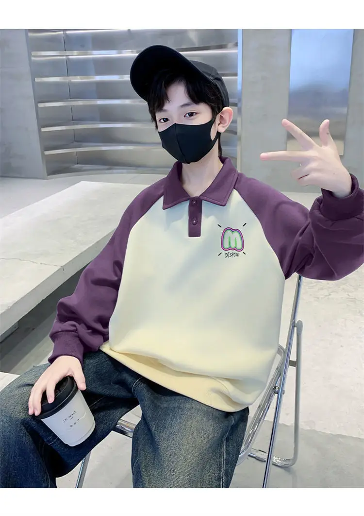 Boys Korean Raglan Sleeve Sweatshirt Medium Large — feature 23