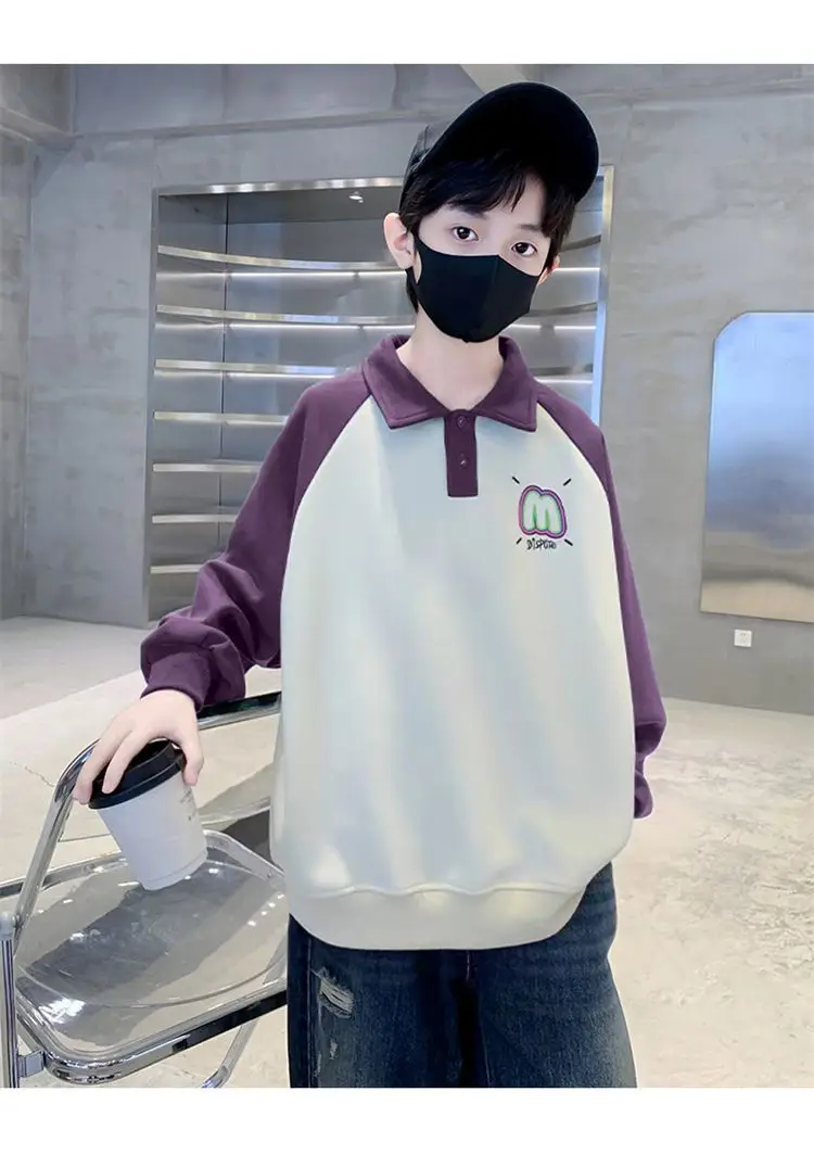 Boys Korean Raglan Sleeve Sweatshirt Medium Large — feature 29