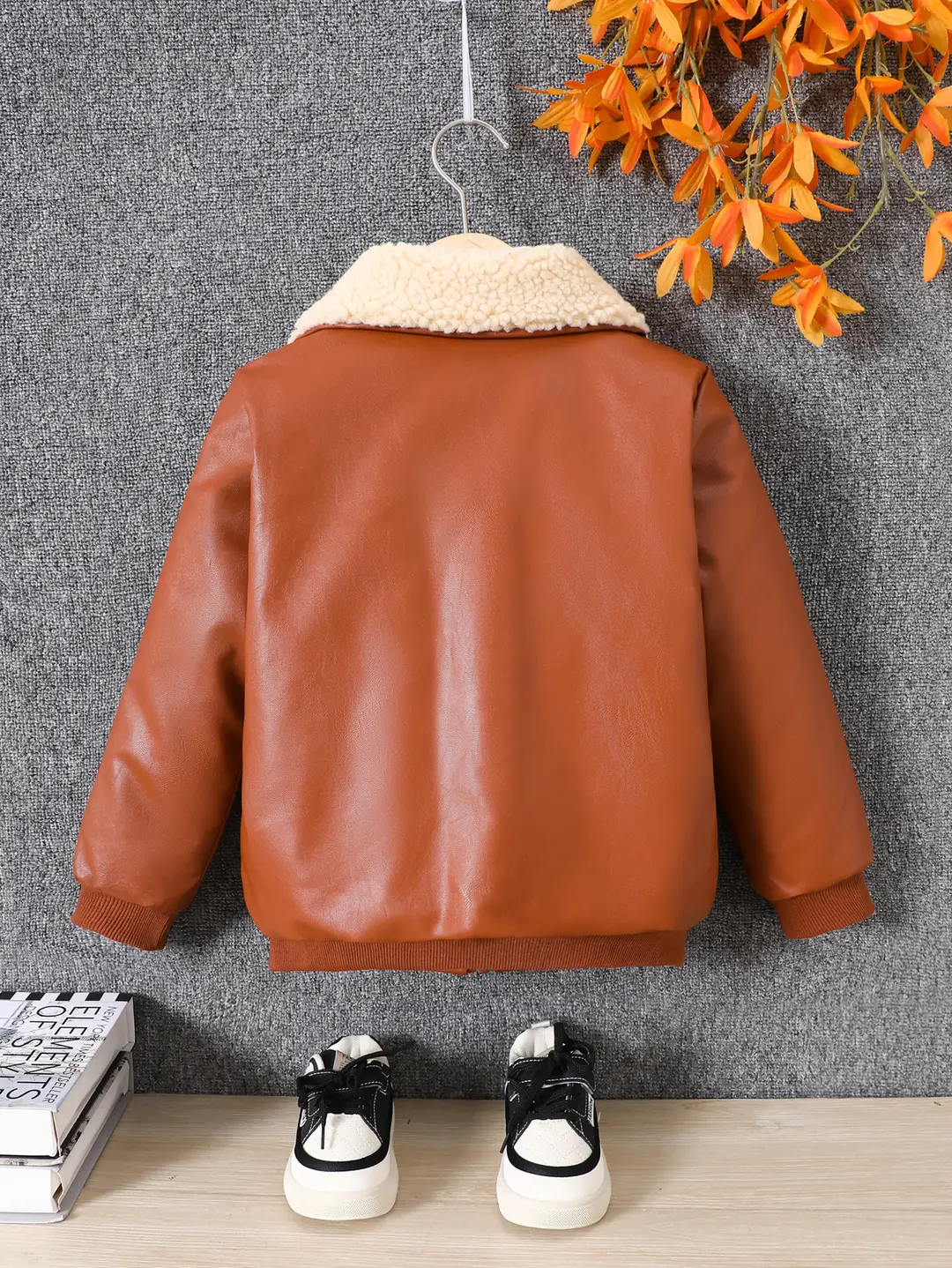 Boys' Leather Jacket Autumn and Winter Fleece-Lined 2025 New Medium and Large Children's Motorcycle Jacket Korean Style Warm Casual Jacket Trendy