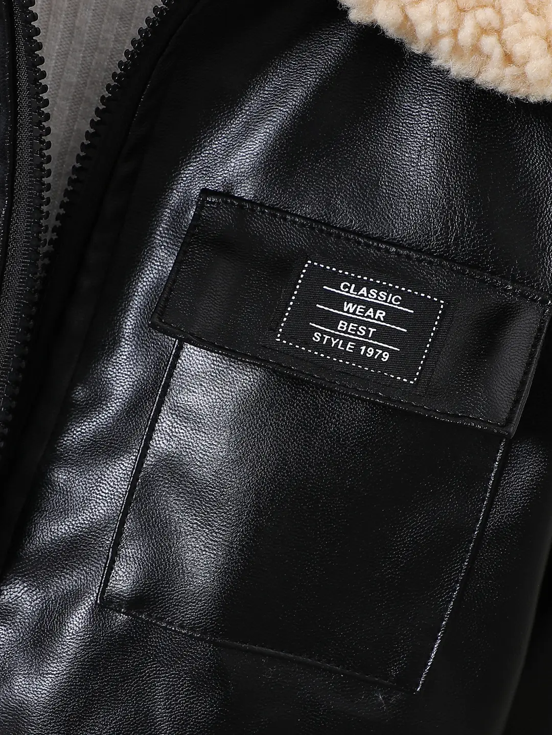 Boys' Leather Jacket Autumn and Winter Fleece-Lined 2025 New Medium and Large Children's Motorcycle Jacket Korean Style Warm Casual Jacket Trendy — feature 4