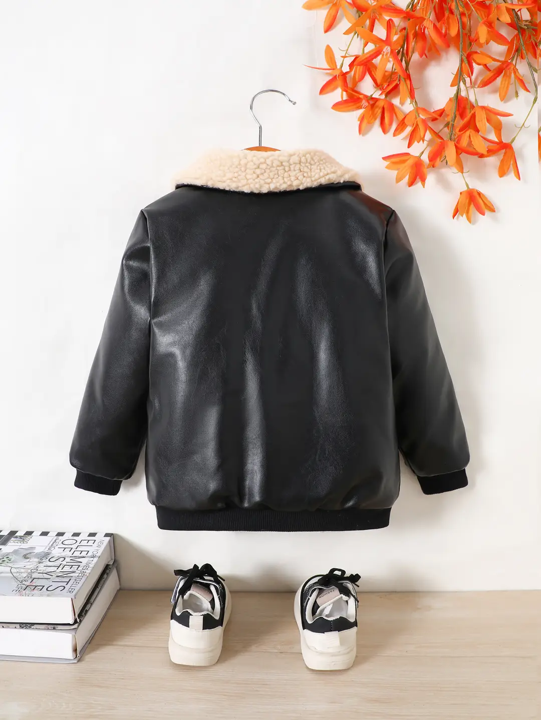 Boys' Leather Jacket Autumn and Winter Fleece-Lined 2025 New Medium and Large Children's Motorcycle Jacket Korean Style Warm Casual Jacket Trendy — feature 8