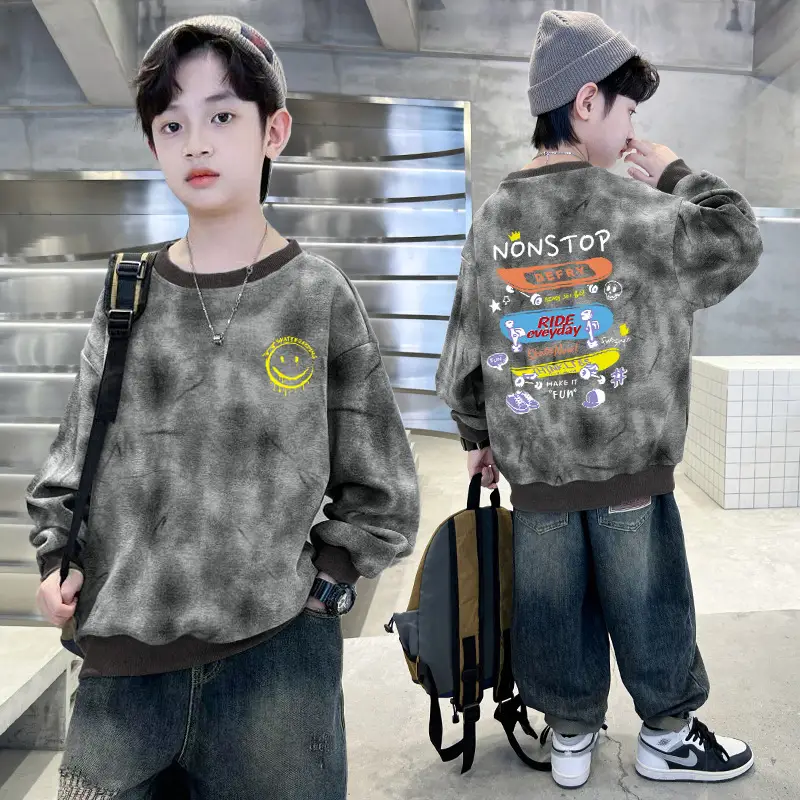 Boys Sweatshirt Blue Turtle Print Round Neck Spring Autumn 2025 - Image 6