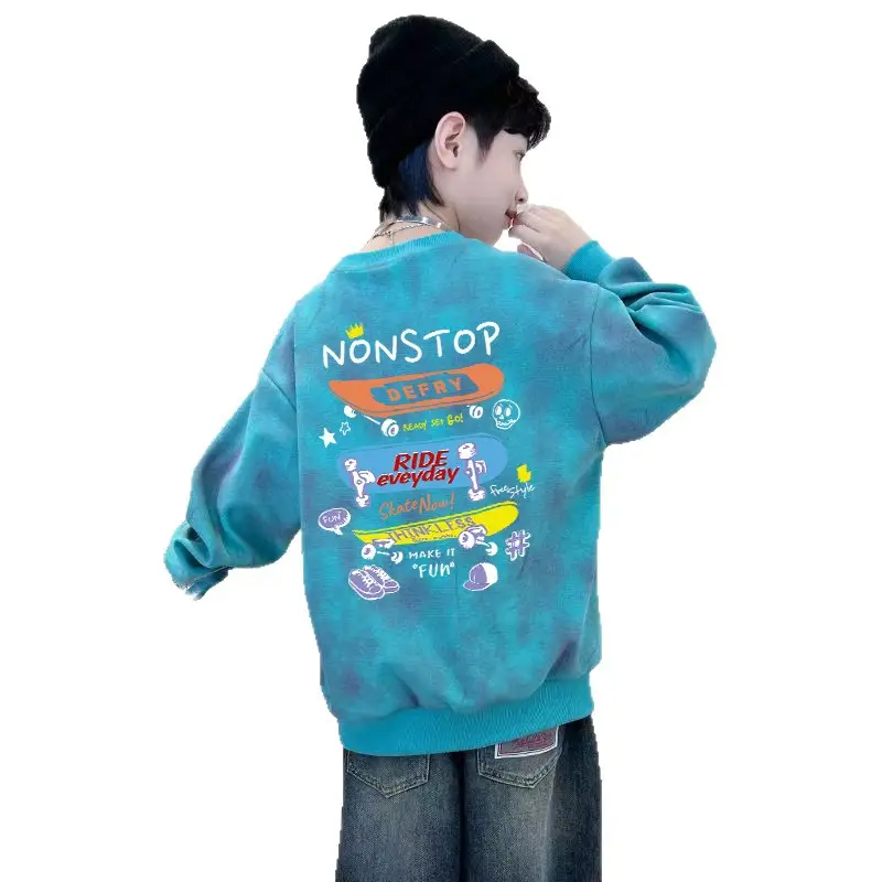 Boys Sweatshirt Blue Turtle Print Round Neck Spring Autumn 2025 - Image 7