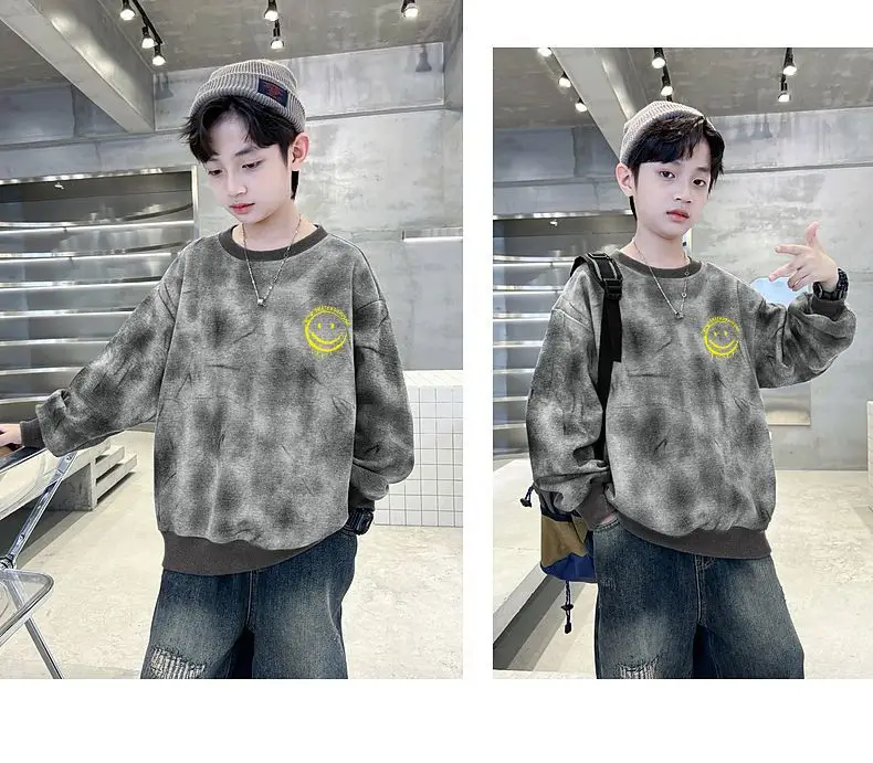 Boys Sweatshirt Blue Turtle Print Round Neck Spring Autumn 2025 — feature 10