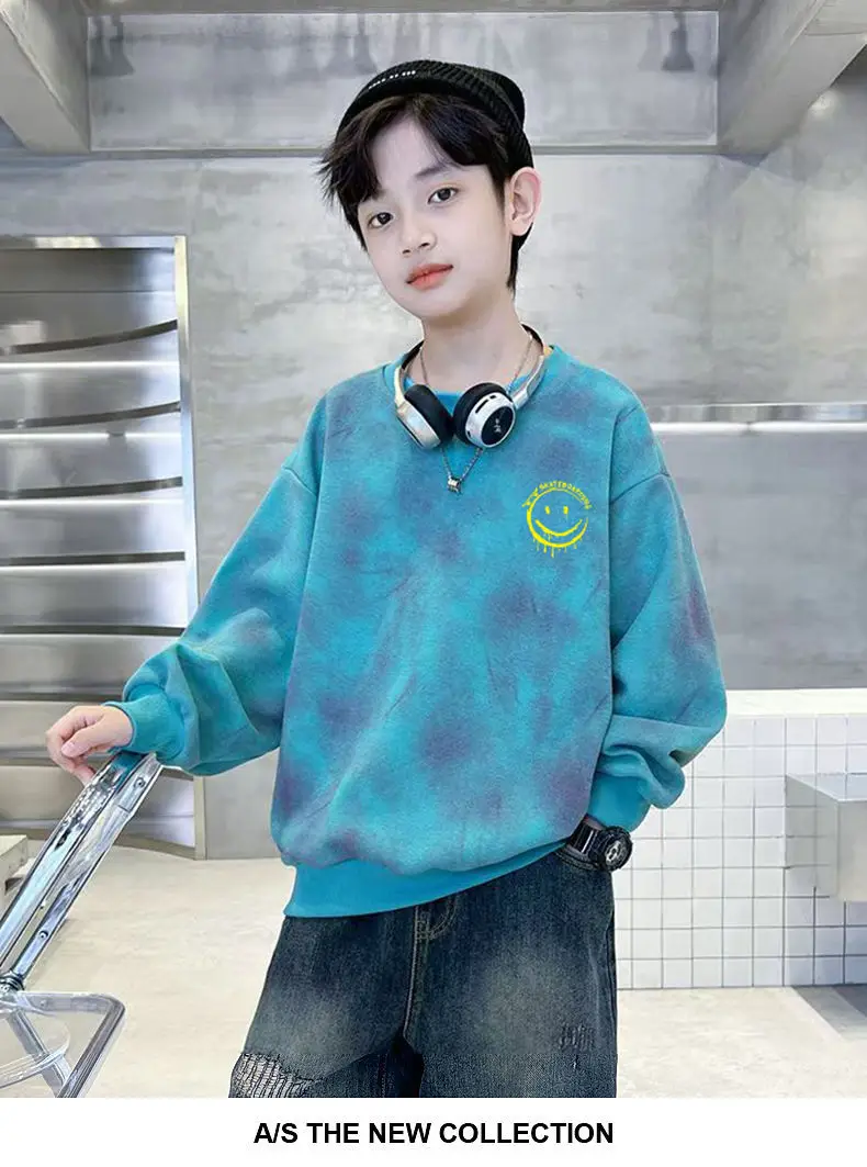 Boys Sweatshirt Blue Turtle Print Round Neck Spring Autumn 2025 — feature 5
