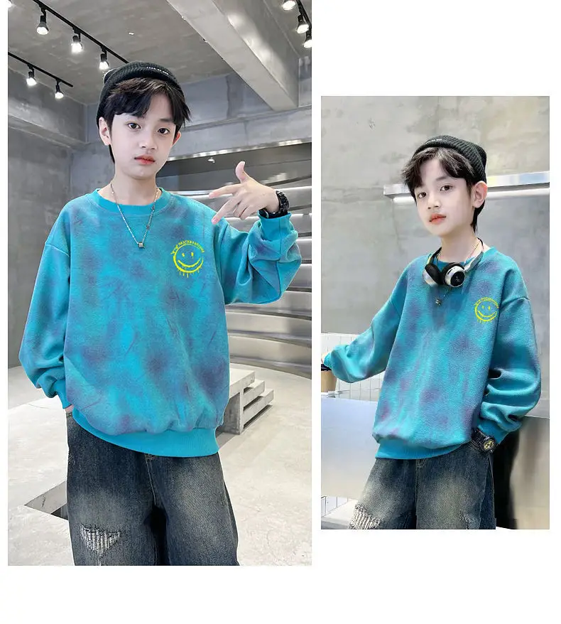 Boys Sweatshirt Blue Turtle Print Round Neck Spring Autumn 2025 — feature 7