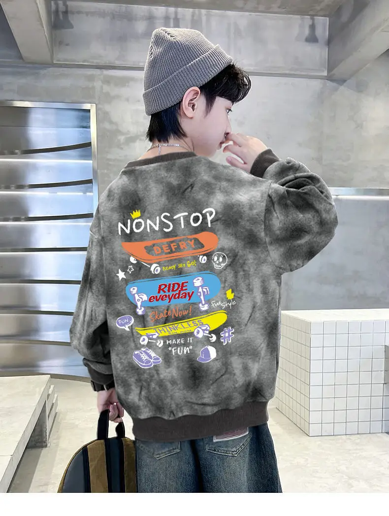 Boys Sweatshirt Blue Turtle Print Round Neck Spring Autumn 2025 — feature 9