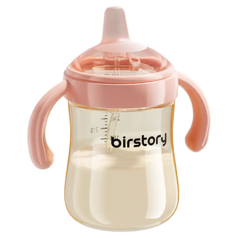 George Bear Duckbill Cup Baby Drinking Ppsu Learning Drinking Cup for Babies over 6 Months Old, Straw Bottle for Drinking Milk to Prevent Choking