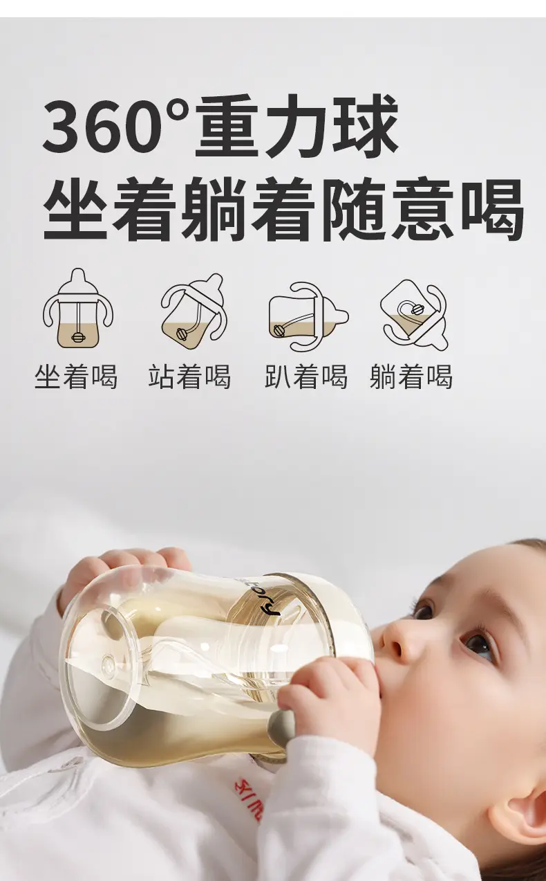 George Bear Duckbill Cup Baby Drinking Ppsu Learning Drinking Cup for Babies over 6 Months Old, Straw Bottle for Drinking Milk to Prevent Choking — feature 13