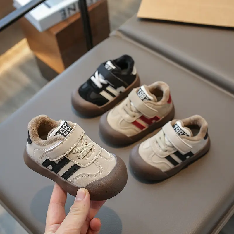 Baby Toddler Anti-Slip Fleece Lined Shoes 0-1Yr Boys 2-4Yr Girls