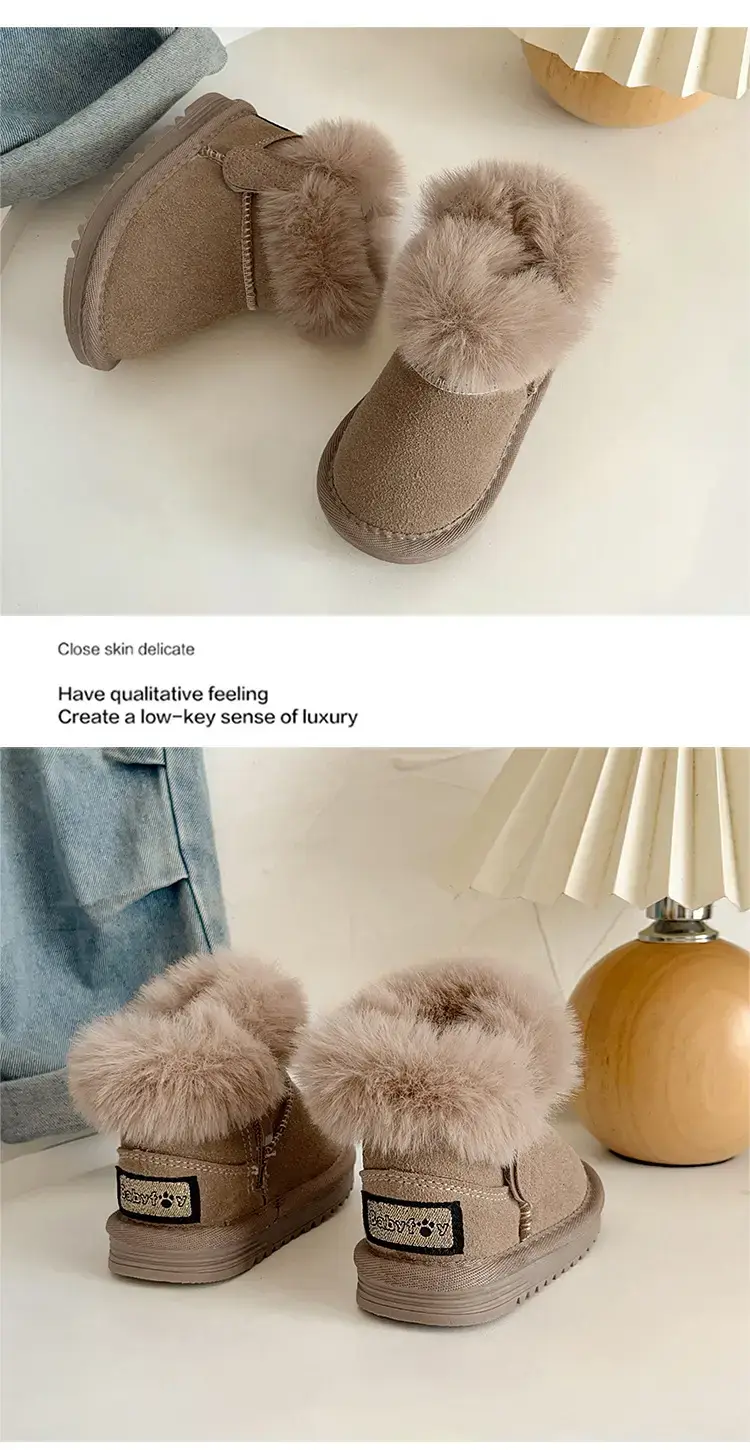 Baby Fleece Lined Snow Boots for Toddles Tan — feature 9