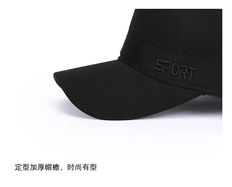 Men's Black Winter Ear Protection Cap for Elderly — feature 13