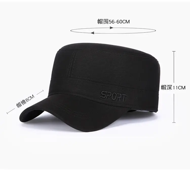 Men's Black Winter Ear Protection Cap for Elderly — feature 3