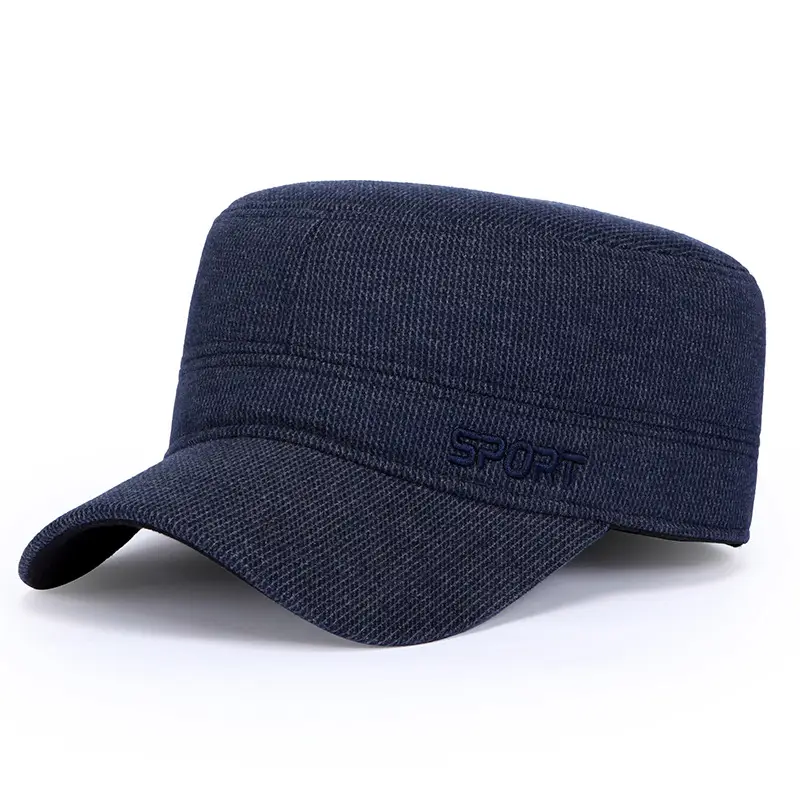 Men's Black Winter Ear Protection Cap for Elderly - Image 3