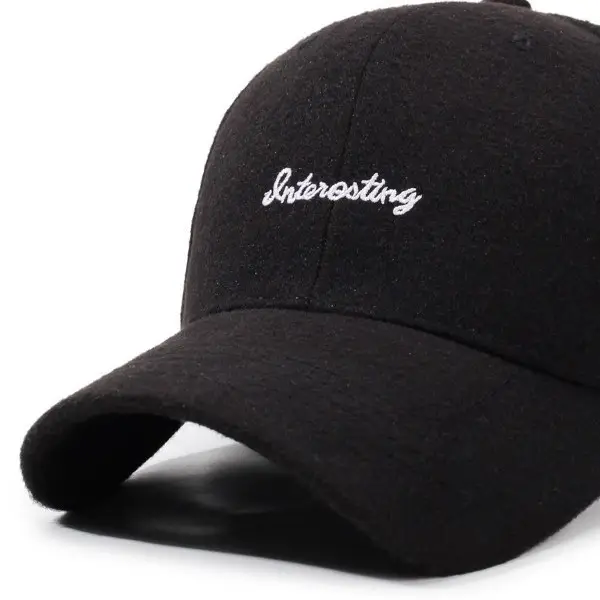 Men Winter Beige Baseball Cap with Embroidered Letter - Image 10