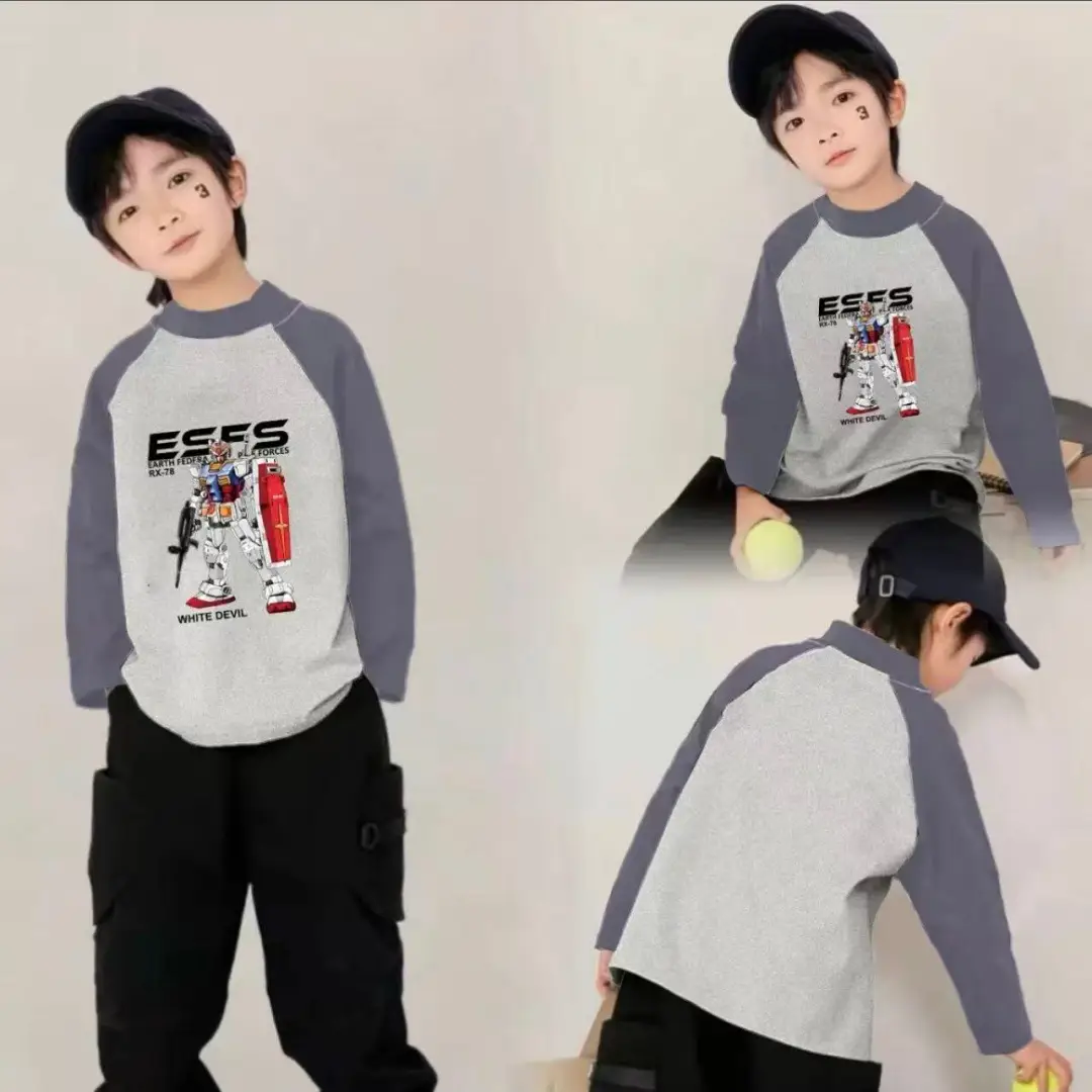 Boys Thermal Long Sleeve T-Shirt with Bear Print - Image 11