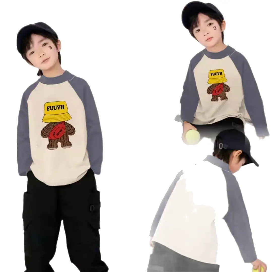 Boys Thermal Long Sleeve T-Shirt with Bear Print - Image 17