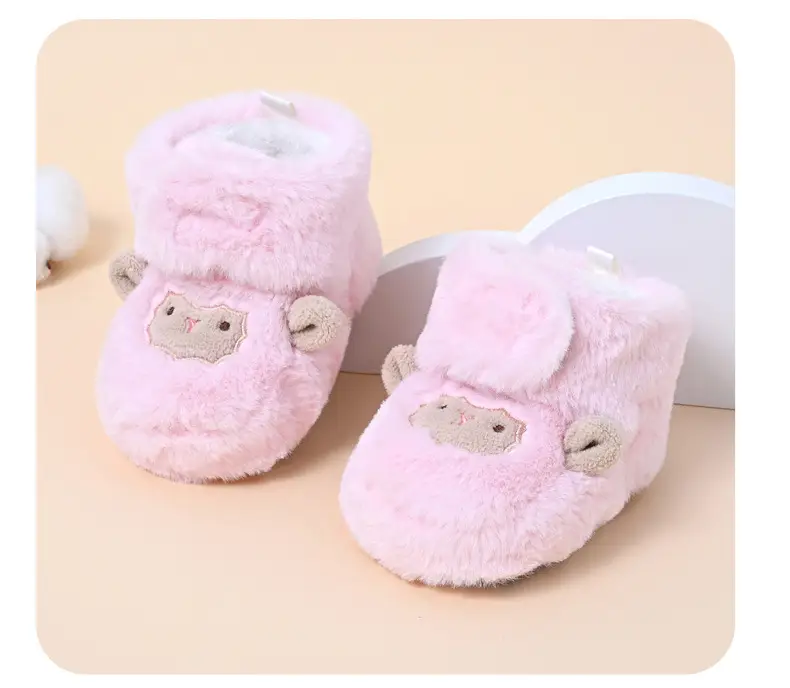 Furry Fleece Lined Baby Slippers for Boys Girls Winter Warm — feature 12