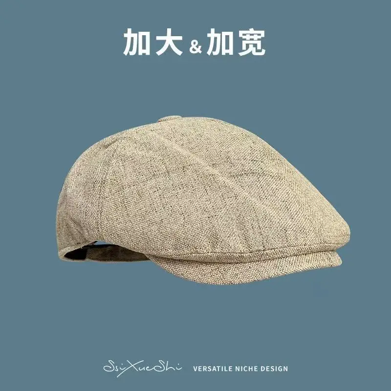 Vintage Forward Cap for Women Large Head Circumference Cotton Linen - Image 6