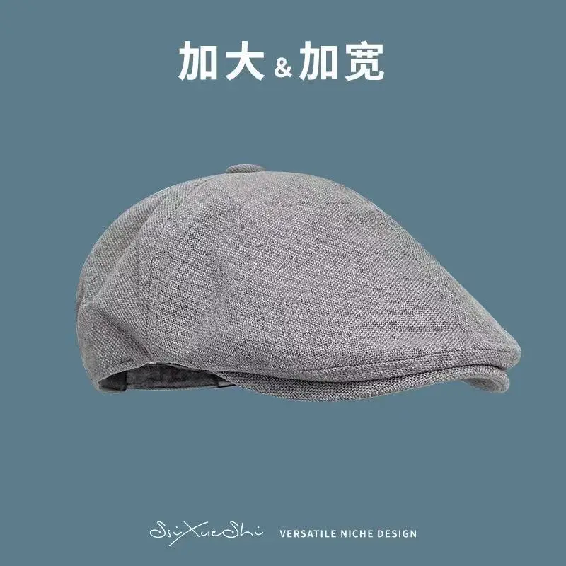Vintage Forward Cap for Women Large Head Circumference Cotton Linen - Image 8