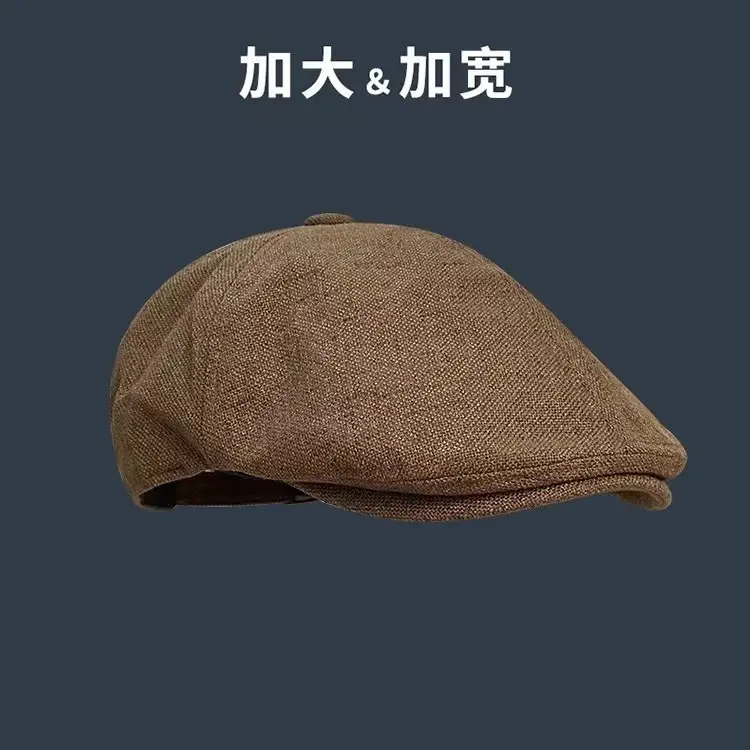 Vintage Forward Cap for Women Large Head Circumference Cotton Linen — feature 3