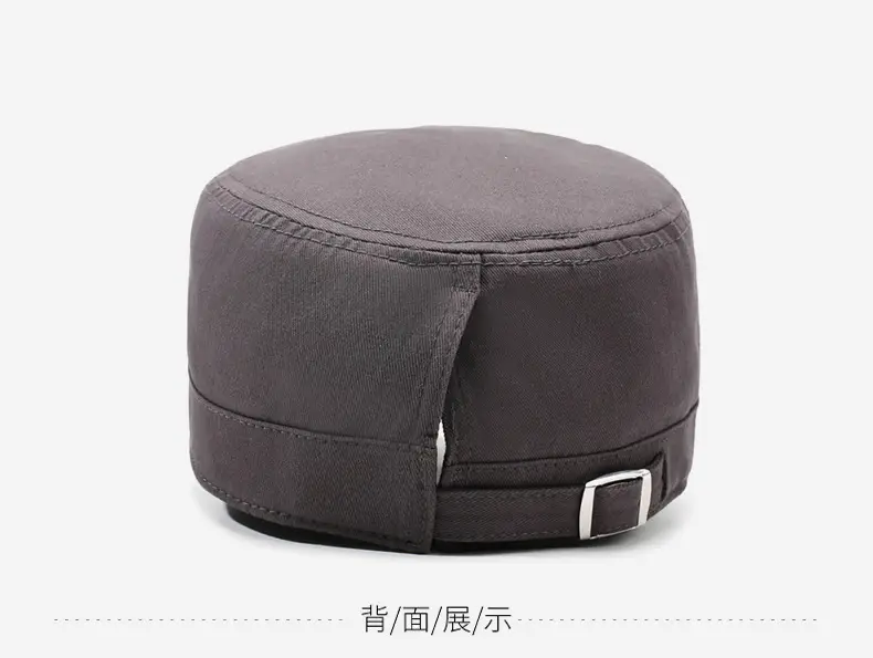 Men's Cotton Flat Cap Sunshade Logo Grey — feature 11