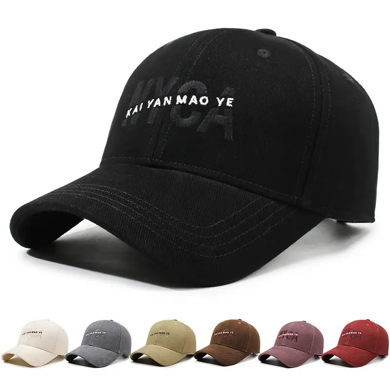 Korean Style Red Baseball Cap with Lettering - Image 9