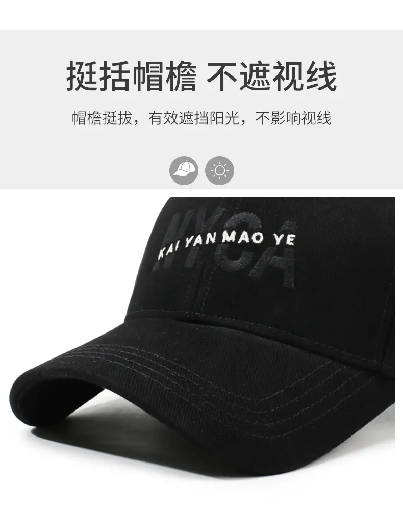 Korean Style Red Baseball Cap with Lettering — feature 2