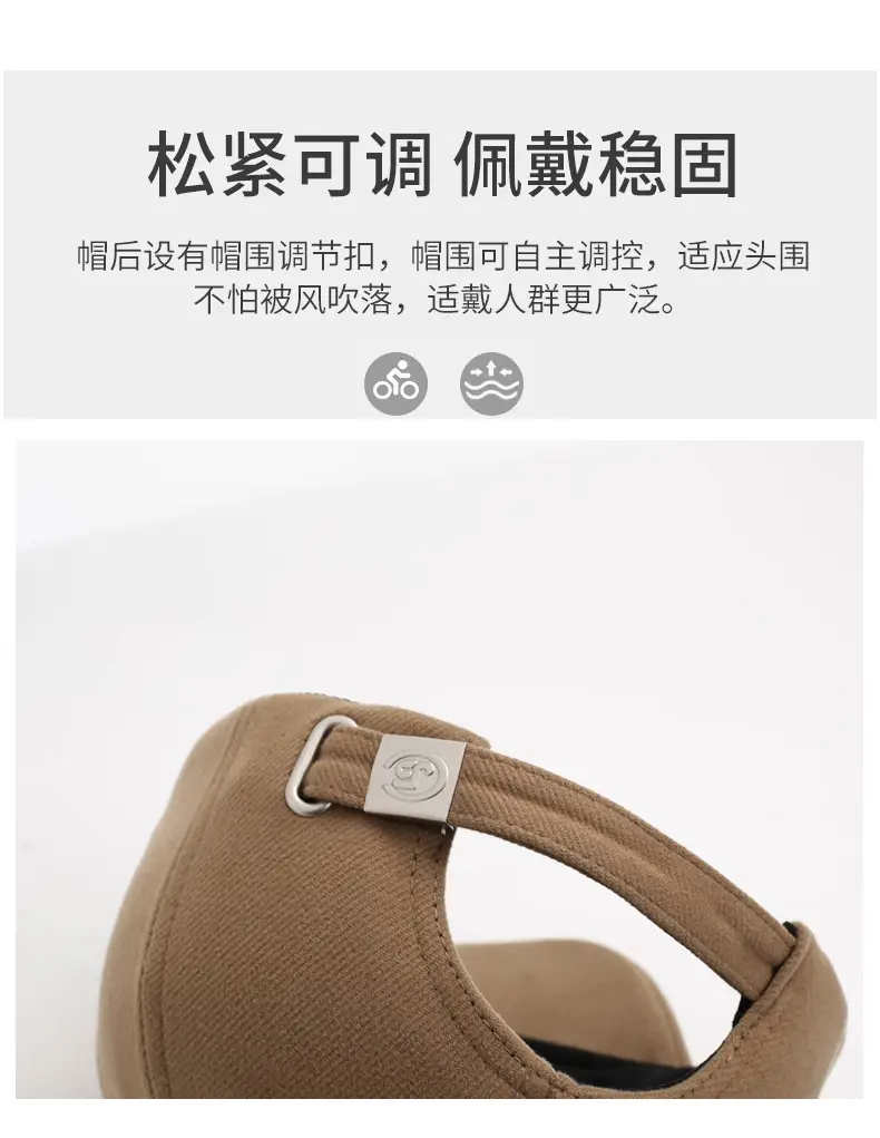 Men's Beige Embroidered Baseball Cap Autumn Winter Warm — feature 4