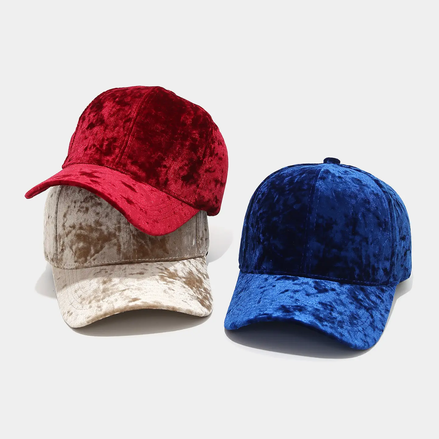 Men Velvet Baseball Cap Blue Curved Bristle Winter Casual - Image 10