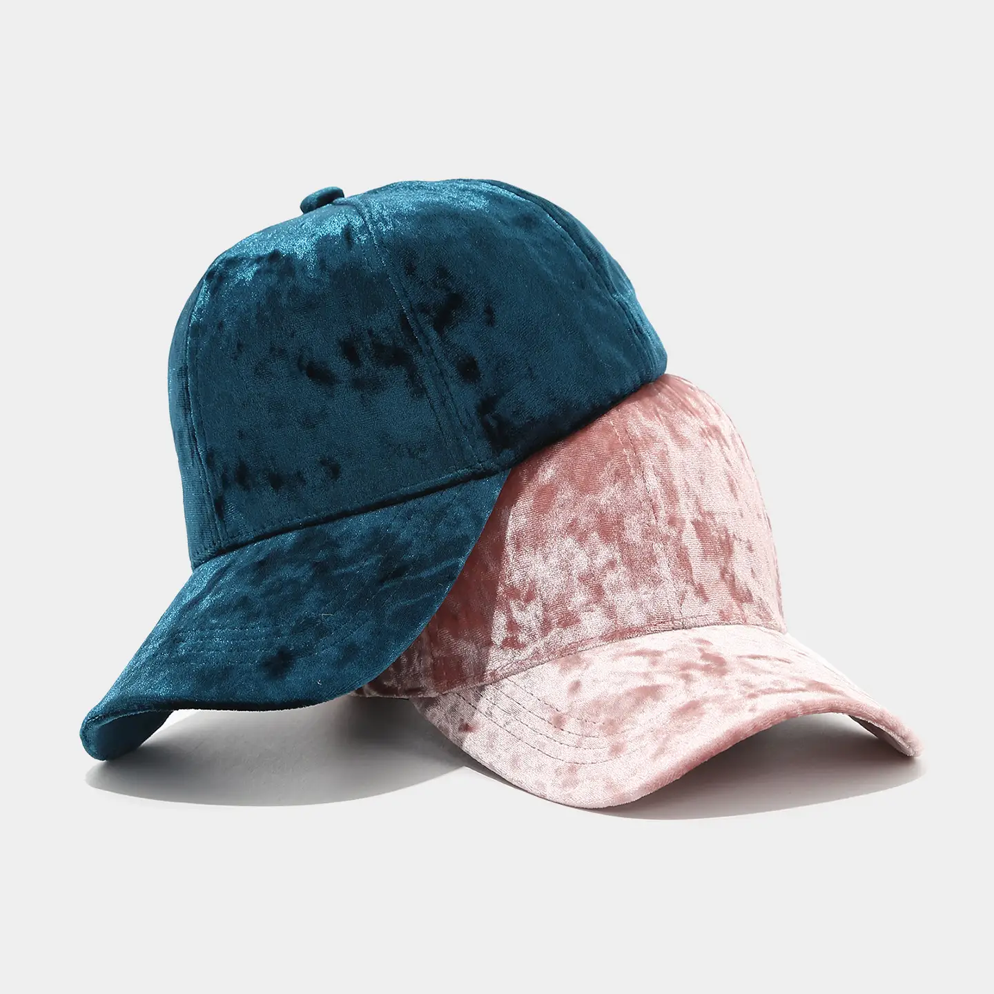 Men Velvet Baseball Cap Blue Curved Bristle Winter Casual - Image 11