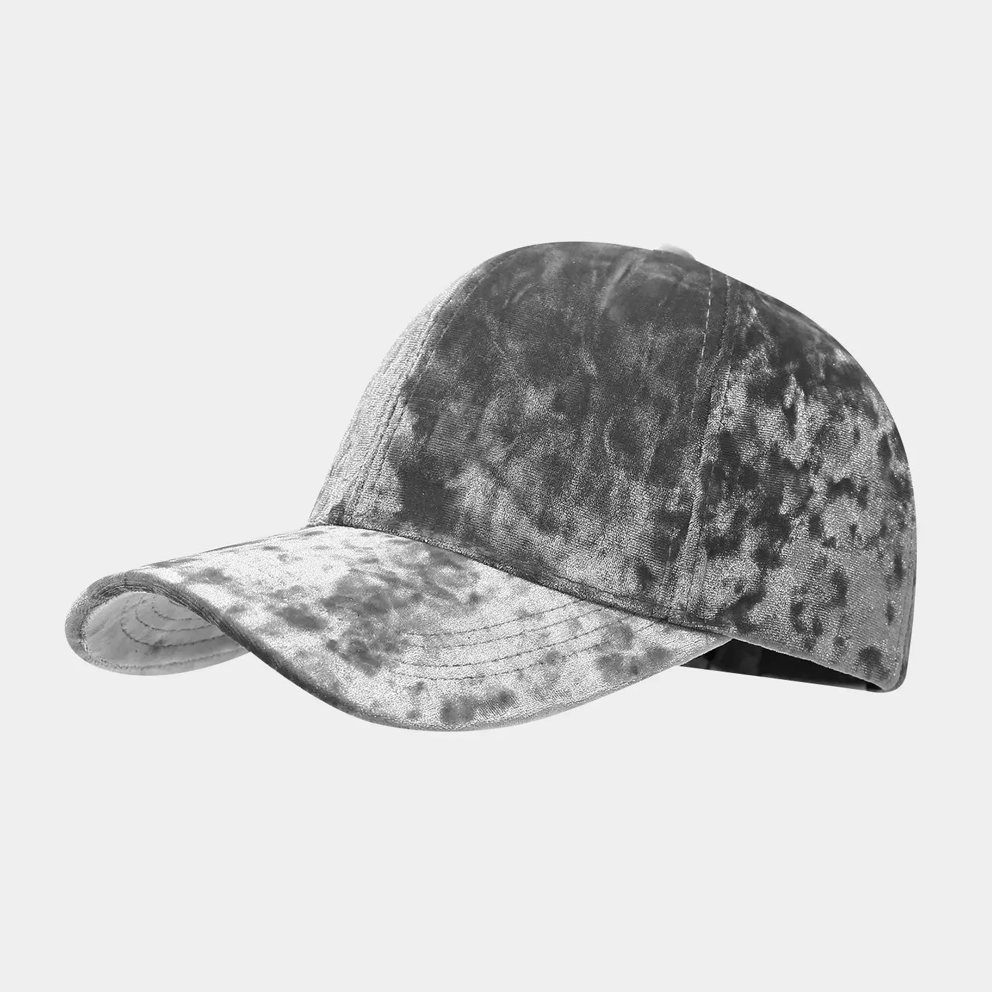 Men Velvet Baseball Cap Blue Curved Bristle Winter Casual - Image 2