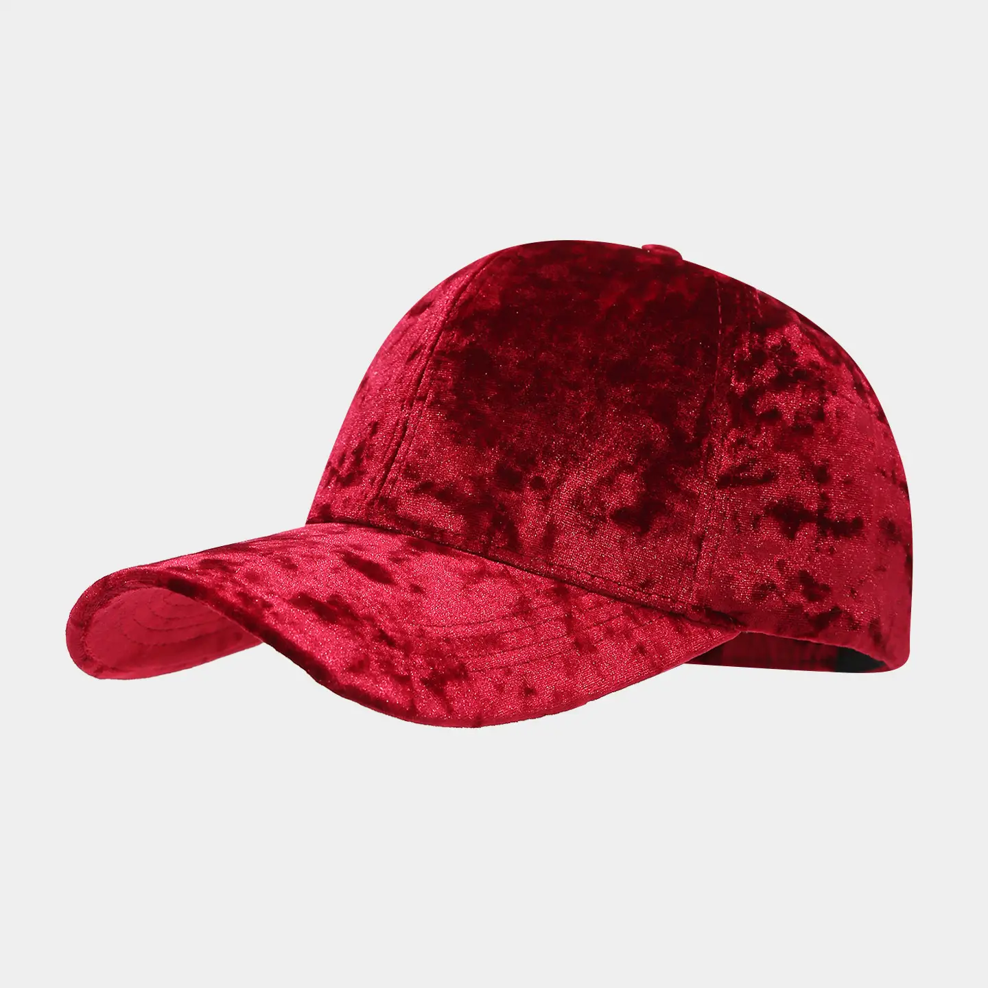 Men Velvet Baseball Cap Blue Curved Bristle Winter Casual - Image 3