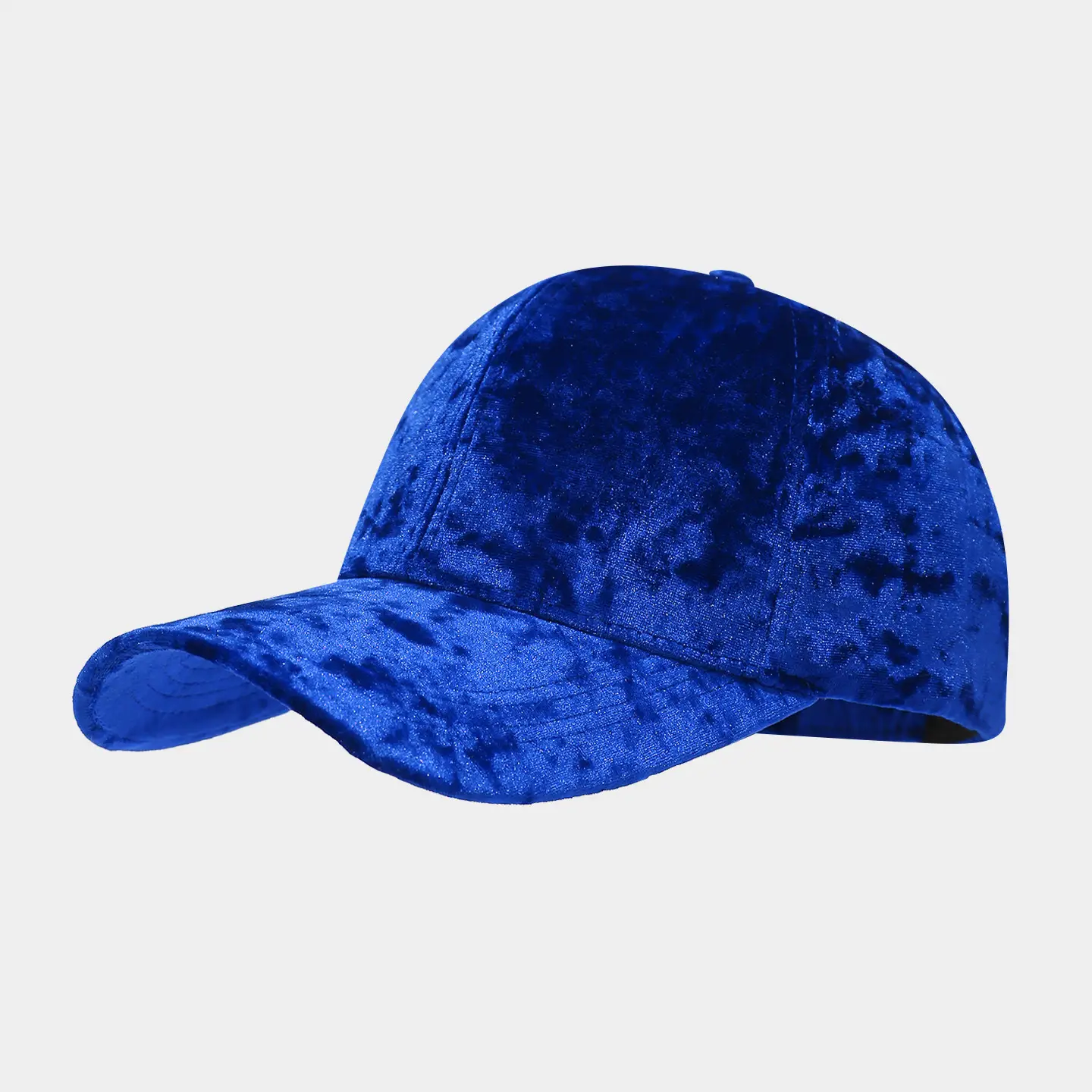 Men Velvet Baseball Cap Blue Curved Bristle Winter Casual - Image 7